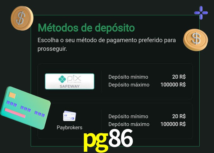 O cassino pg86 oferece uma grande variedade de métodos de pagamento